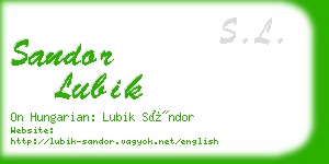 sandor lubik business card